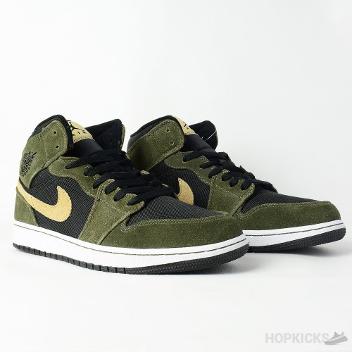 Air Jordan 1 Mid Military Olive (Premium Batch)